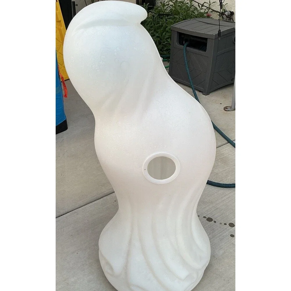 Large Vintage Ghost Blow Mold Holding Pumpkin Halloween Yard Decor 3FT Tall